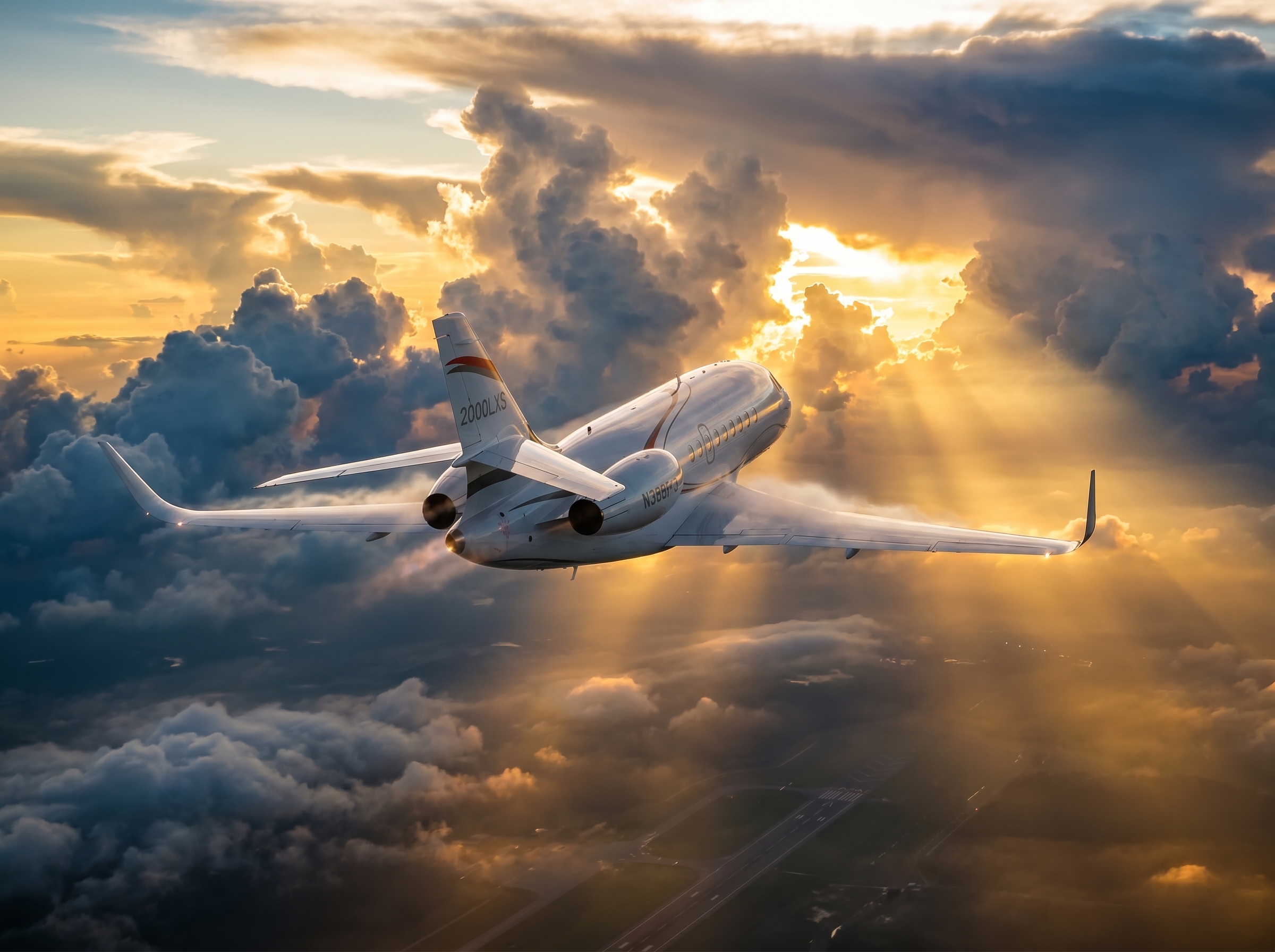 Luxury private jet interior